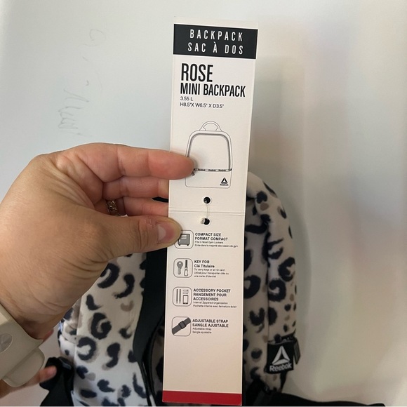 🐆 Reebok Leopard Print Mini Backpack | Neutral Activewear Street Style Bag - Picture 4 of 11